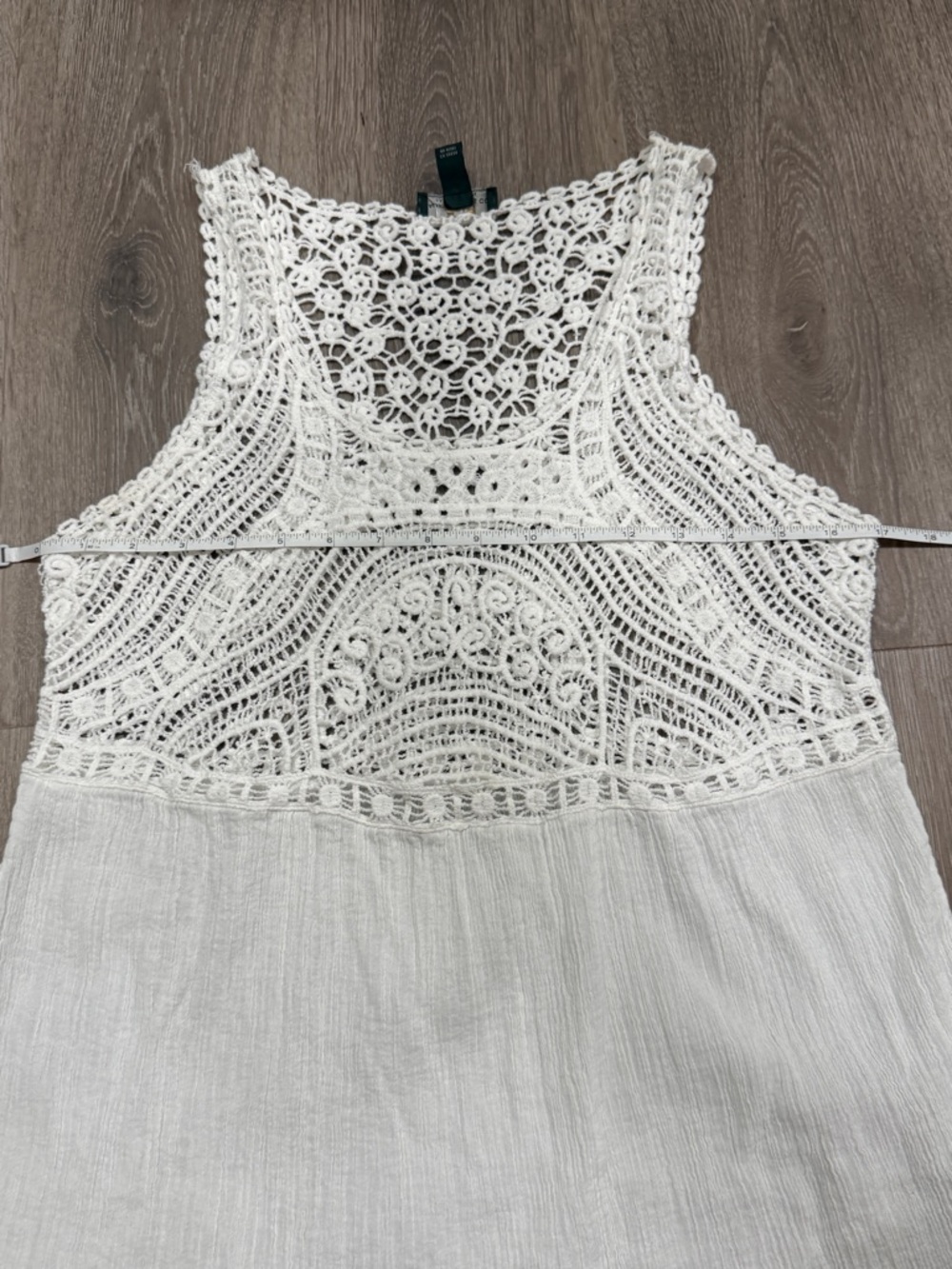 Ralph Lauren Womens White Crochet Panel Sleeveless Tank Top Size M - Picture 4 of 9